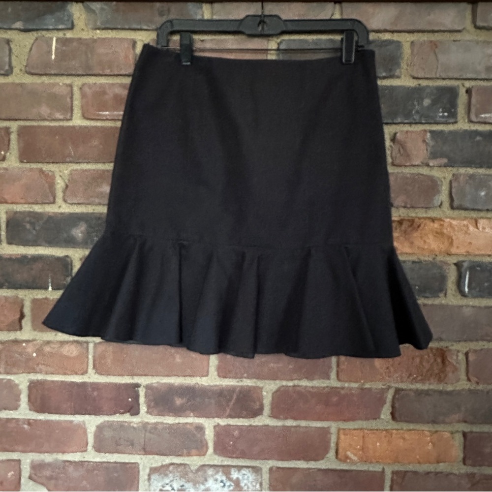 Sinclaire Flare Ruffle Bottom Skirt Cotton Silk Sz 8 (31 X 19.5)